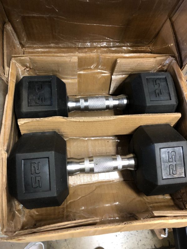 Photo 1 of CAP Barbell 50lb Coated Hex Dumbbells, 25x2