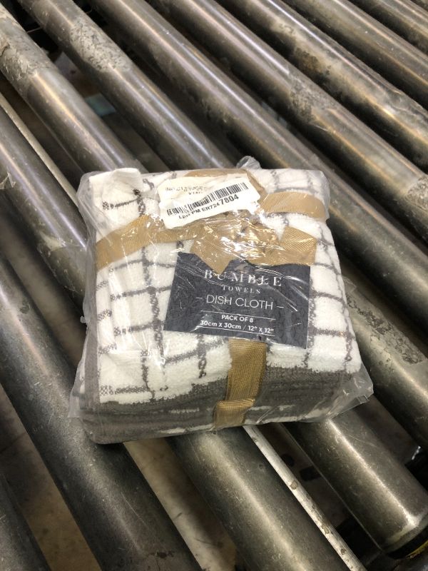 Photo 1 of Bumble Dish Cloths (8 Pack) - 100% Cotton Dish Rags & Kitchen Washcloths for Washing Dishes | 12" x 12" | 405 GSM | Gray