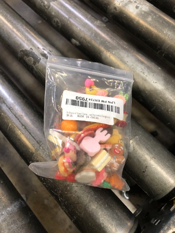 Photo 1 of 50 Pieces of Slime Charm Cute Set Resin Charm Mixed Assorted Candies Candy Resin Flat Back Slime Beads Making Supplies for DIY Craft Making and Decoration Scrapbook