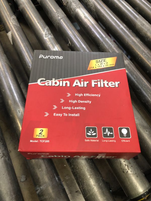 Photo 1 of Puroma Cabin Air Filter with Activated Carbon, Replacement for CP285, CF10285, Toyota Camry, RAV4, Highlander, Corolla, 4Runner, Tundra, Prius, Sienna, Lexus, Scion, Subaru, Jaguar (2 pcs)