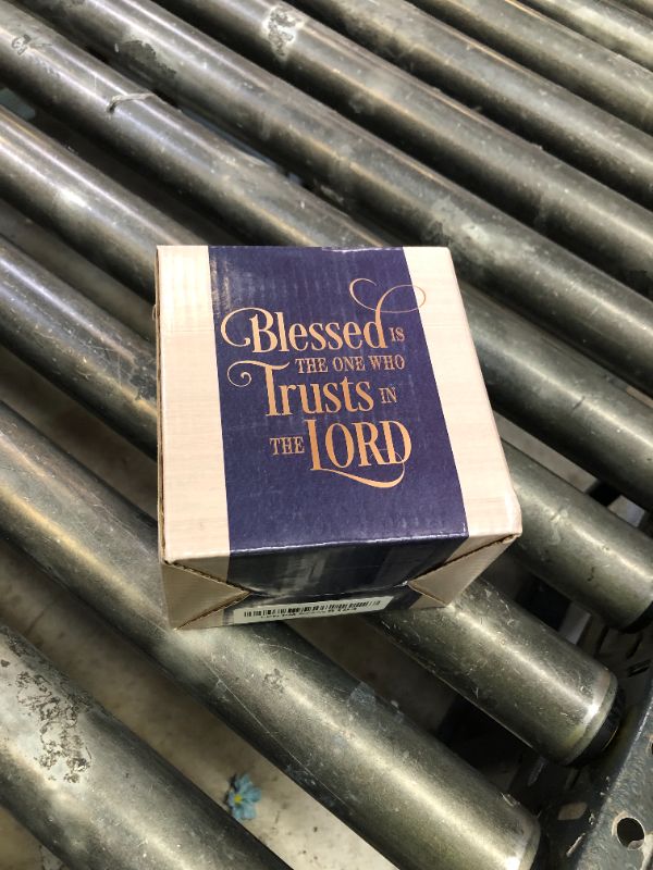 Photo 1 of Christian Art Gifts Ceramic Large Coffee & Tea Mug for Men & Women: Blessed is the One Who Trusts - Jeremiah 17:7 Inspirational Bible Verse w/Golden Accents & Sturdy Handle, Navy Blue, 15 fl. oz.