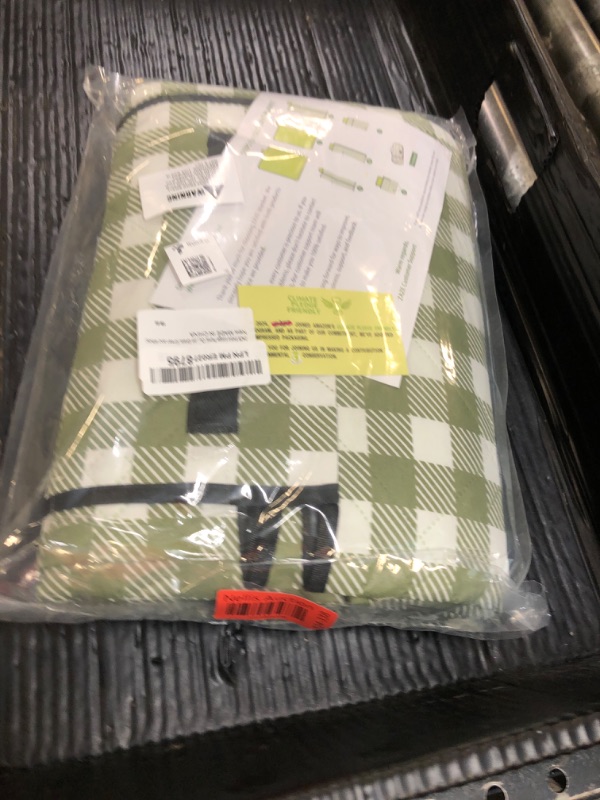Photo 1 of ZAZE Extra Large Picnic Outdoor Blanket, 80''x80'' Waterproof Foldable Blankets Gingham Picnic Mat for Beach, Camping Grass Lawn Park Accessories Cute Couple Gifts Ideas Wedding Registry(Green White)