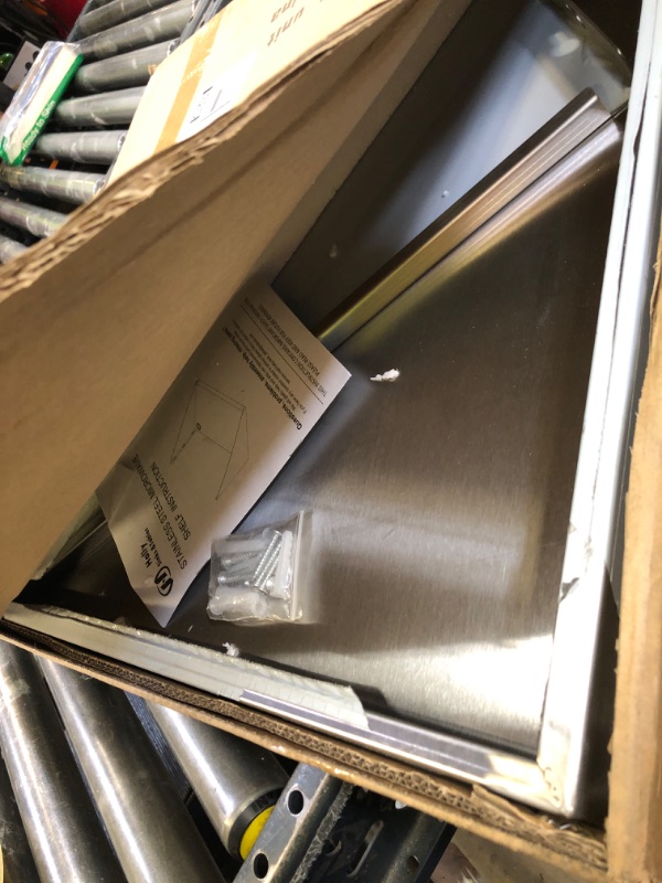 Photo 1 of HALLY Stainless Steel Microwave Shelf 24"x24" 200 lb, NSF Commercial Heavy Duty Metal Appliance Wall Mount Floating Shelving for Restaurant, Kitchen, Bar, Home and Hotel