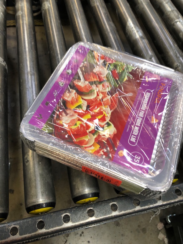 Photo 1 of (35 Pack) 8x8 Square Aluminum Baking Cake Pans with Clear Plastic Lids - Foil Pans with Lids - Disposable Food Containers Great for Cooking, Heating, Storing, Prepping Food