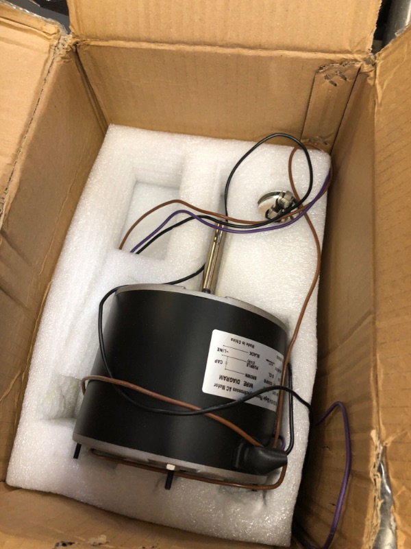 Photo 1 of 0131M00061SP, 1/4 Hp Condenser Fan Motor Replaces Goodman Condenser Fan Motor, Zongshan Broad-Ocean YDK-180S84062-01-830 RPM, 1-Speed, Replaces Amana Janitrol P/N: 0131M00014PS