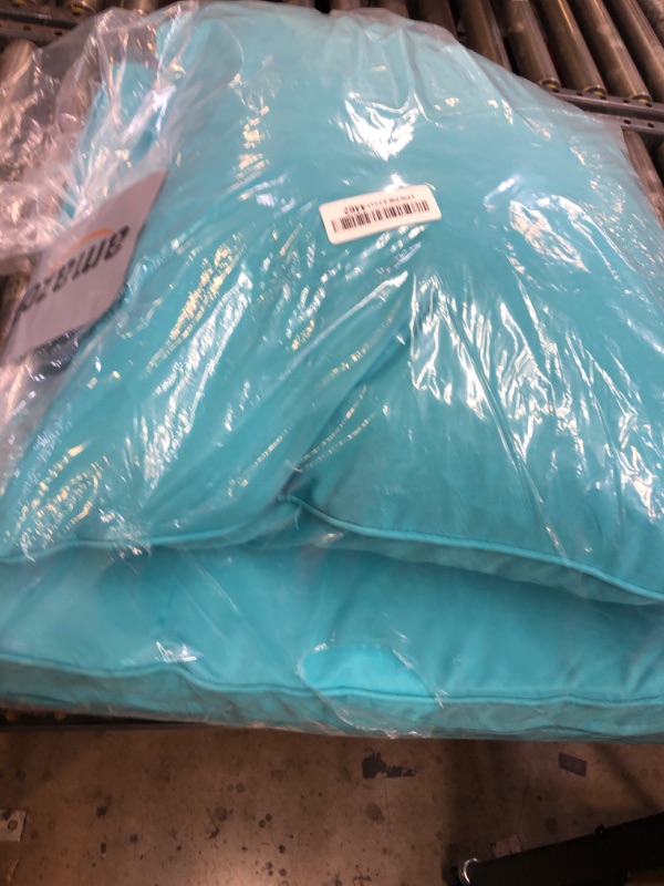 Photo 1 of Comcaver Patio Cushions for Outdoor Furniture, Fade and Weather Resistant Deep Seat and Backrest Cushion Set for Chair Sofa Couch Swing, 22x22 Inch, Teal, 1 Set