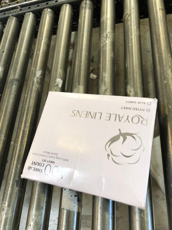 Photo 1 of Royale Linens 400 Thread Count 100% American Grown Cotton Fitted Sheet Full Size - All Around Elastic Fitted Sheet - Luxury Sateen Weave - Snug Fit Bottom Sheets Fit Up to 16" (Full,Spanish Slate)