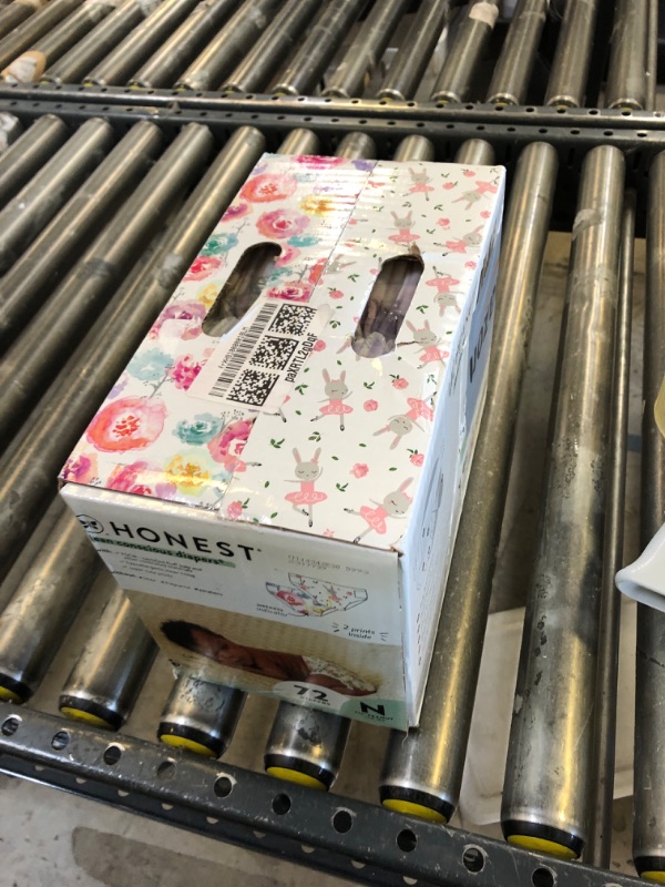 Photo 1 of The Honest Company Clean Conscious Diapers for Delicate Skin | Up to 100% Leakproof | Hypoallergenic, Fragrance Free | Girl Prints | Club Box, Size Newborn, 72 Count (Prints May Vary)