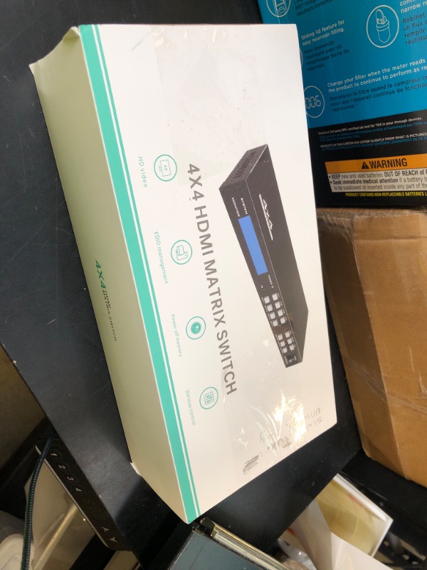 Photo 1 of Yinker 4K HDMI Matrix Switch 4x4, 4K@30Hz HDMI Matrix Switcher Splitter 4 in 4 Out with Backlit Button, Support HDCP EDID Management RS232 Control Downscale 4K & 1080P Together