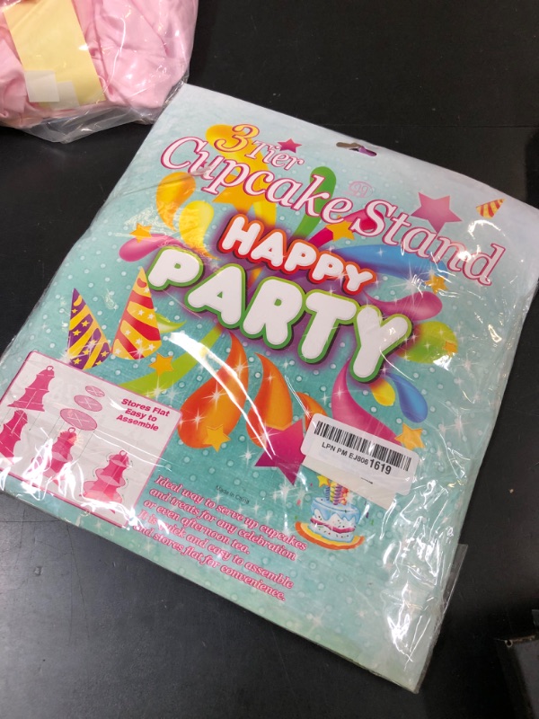 Photo 1 of 2 Pack Unicorn Cupcake Stands Birthday Decorations: 3-Tier Unicorn and Rainbow Theme Party Supplies Cake Stand Toppers for Girls Kids - Suitable for 48pcs Cupcakes Pink Table Decorations