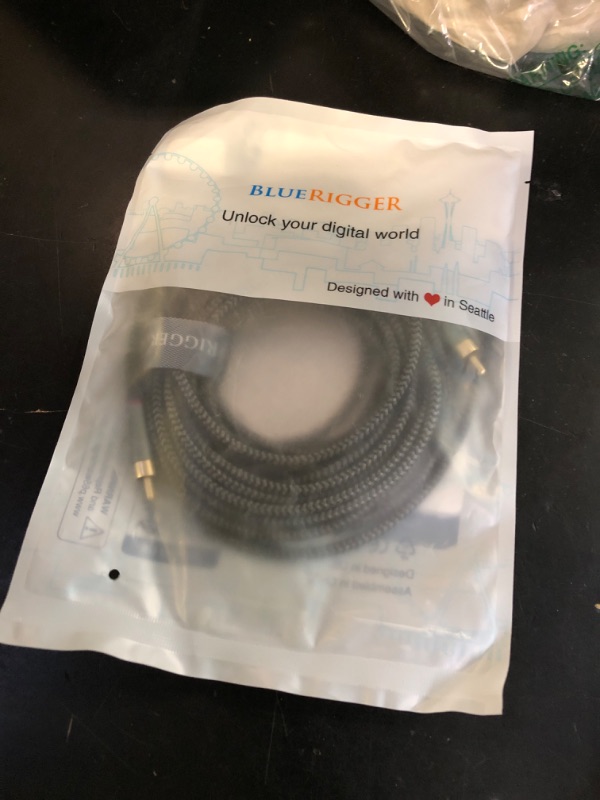 Photo 1 of BlueRigger RCA Cable, 10FT (2RCA Male to 2RCA Stereo Audio Cable, Braided, Gold Plated, Subwoofer)- Compatible with Home Theater, Amplifier, Hi-Fi System, HDTV, Car Audio, Turntable, Receiver, Speaker