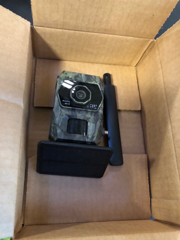 Photo 1 of Cellular Trail Camera with Solar Panel, 2K Live Video, Colorful Night Vision, No WiFi Needed, 4G LTE SIM Card, 64G SD Card, 0.2S Trigger Motion Actived, Smart Alerts, GPS, IP66 Waterproof Game Camera