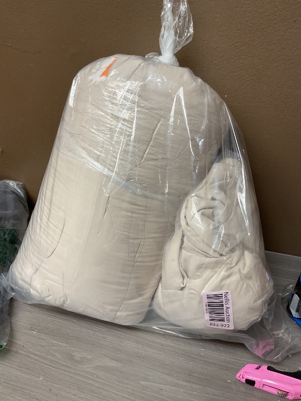 Photo 1 of CozyLux Queen Comforter Set Beige, 7 Pieces Bed in a Bag, Beige Comforter Queen Size, All Season Bedding Sets with Stitch Quilted Comforter, Flat Sheet, Fitted Sheet, Pillowcases