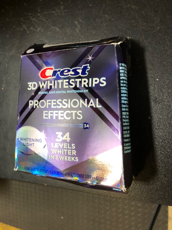 Photo 1 of Crest 3D Whitestrips Professional Effects + LED Light – Teeth Whitening Kit, 1 Light + 20 Treatments, Each with 1 Upper/1Lower, 40 Strips – Crest 3DWhite Teeth Whitening Strips