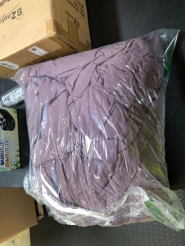Photo 1 of ECOCOTT Purple Duvet Cover Twin Size - 100% Washed Cotton Durable Soft Comfy Duvet Cover Set, 3 Pieces Duvet Cover with Zipper Closure (Purple, 68''x90'')