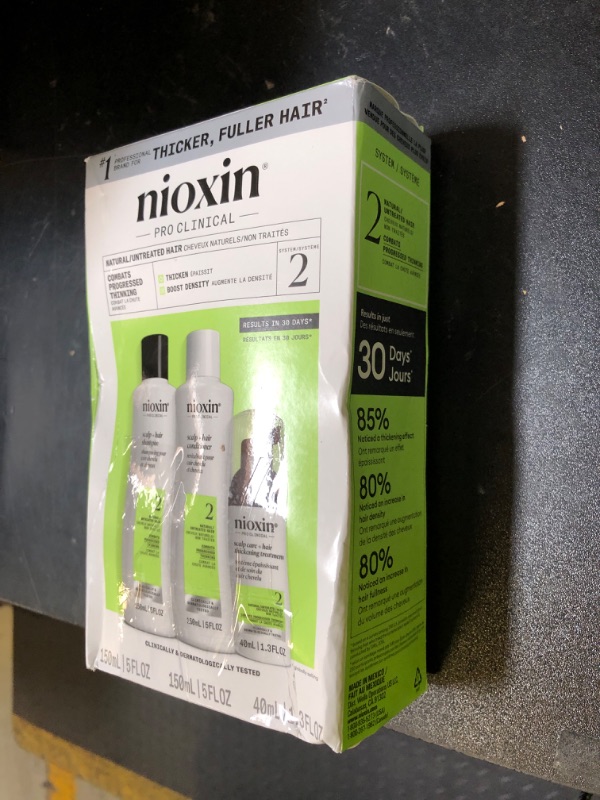 Photo 1 of Nioxin Scalp + Hair Thickening System 2 | For Natural Hair with Progressed Thinning | Boost Hair Density with Niacinamide & Biotin | Trial Size | 1 Month Supply