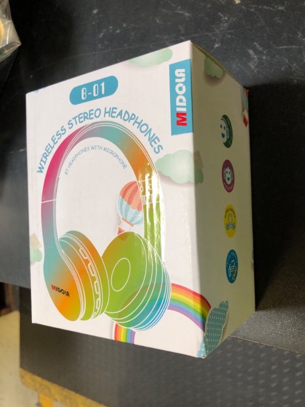 Photo 1 of MIDOLA Kids Headphones Bluetooth 5.4 Wireless 68H Play Time Volume Limit 85/94dB Over-Ear Foldable Headset,Type-C Fast Charging,with Wired Aux Mic for Toddler Child Pad Tablet Blue