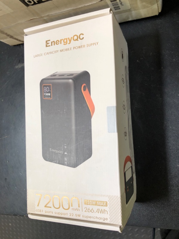 Photo 1 of Power Bank 72000mAh Power Station, 130W Fast Charging, Portable Outdoor Generator with Smart Digital Display, Retractable Lighting - Perfect for Travel, Camping, Home Backup