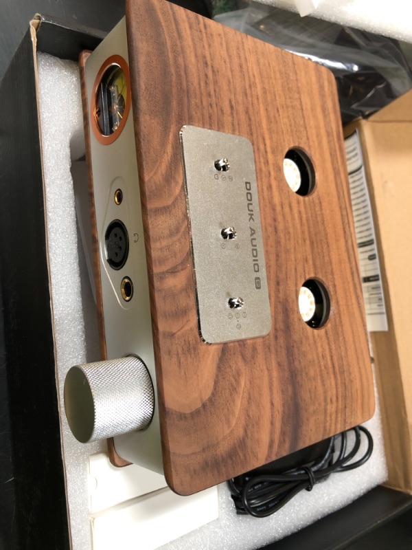 Photo 1 of ?Douk Audio Tube Headphone Amp: for XLR, 4.4mm, 6.35mm HiFi Headphones, Stereo Preamplifier for Amplifiers, Speakers, Home Desktop Audio System, with VU Meter & German Valvo Vacuum Tubes? (E2)