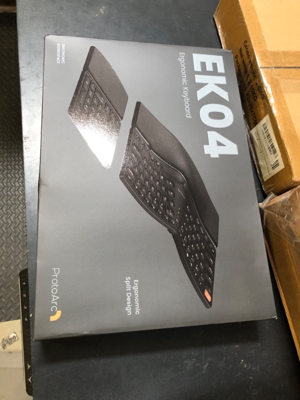 Photo 1 of ProtoArc Wireless Ergonomic Keyboard, EK04 2.4GHz Wireless Ergo Keyboard with Separate Numeric Keypad, Split Design, Hard Wrist Rest, Rechargeable, for Windows PC/Laptop/Desktop