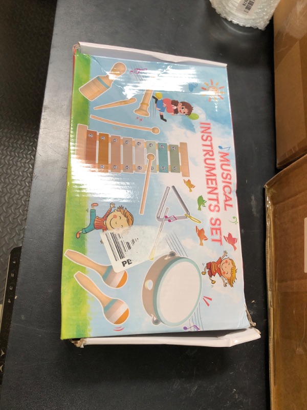 Photo 1 of Baby Musical Instruments-Montessori Wooden Toys for Toddlers 1-3,Neutral Colors Percussion Instruments Set with Modern Boho Xylophone for Kids Preschool Educational 3+