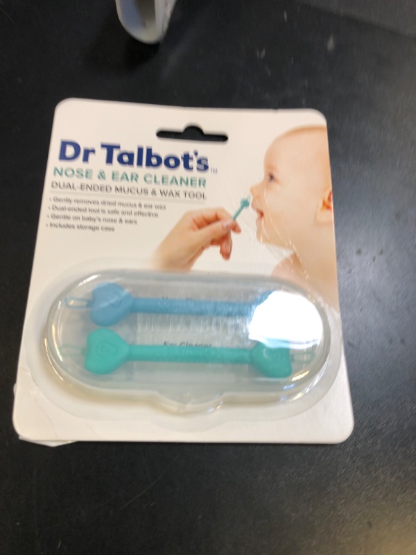 Photo 1 of Dr. Talbot’s Baby Safe Nose and Ear Cleaner Set with Hygienic Travel Case, Gentle Dual-Ended Easy Mucus and Wax Remover Tool, 2 Pack, Neutral Colors