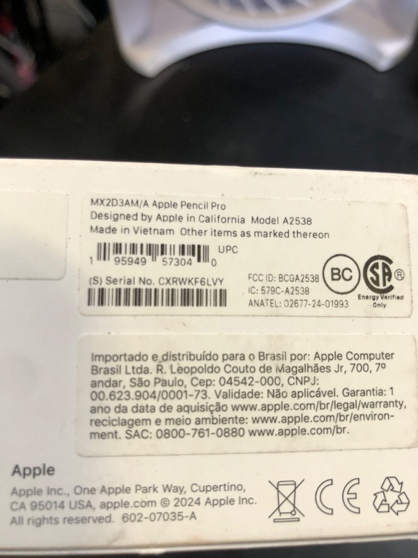 Photo 1 of Apple Pencil Pro: Latest Model - Device Compatibility Check Required - Pixel-Perfect Precision, Tilt and Pressure Sensitivity, Perfect for Note-Taking, Drawing, and Art. Charges and Pairs Magnetically