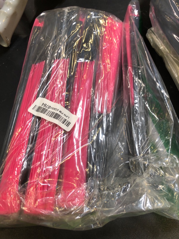 Photo 1 of 10 Pcs Boots on The Ground Hand Fan Bulk, Folding Popping Clacking Fans for Line Dancing (Rose Red)