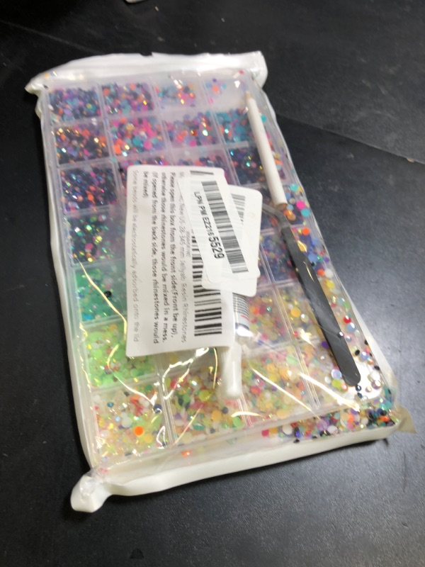 Photo 1 of 22000PCS Resin Rhinestones for Crafting, 28 Multicolor Mixed 3mm 4mm 5mm Non-Hotfix Stones, Bulk Colorful Jelly AB Bedazzling Gems with B7000 Glue for DIY Crafts for DIY Art