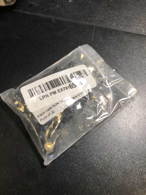 Photo 1 of #10-24 Nylon Insert Hex Lock Nuts Locknuts, 304 Stainless Steel 18-8, Black Oxide, 50 PCS