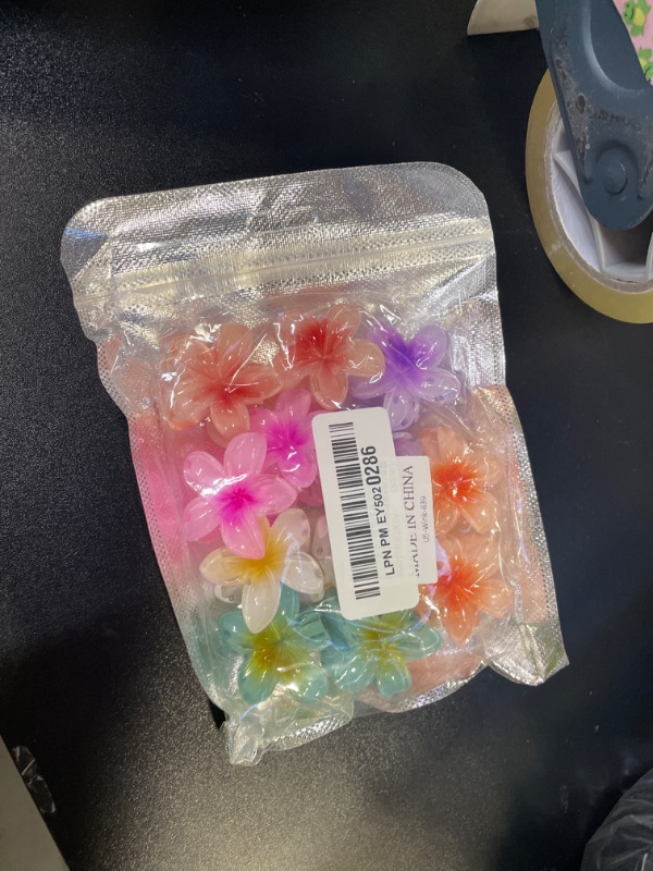 Photo 1 of Small Flower Hair Claw Clips, 12 PCS 1.57-Inch Cute Mini Claw Clips for Women/Girls' Thick/Thin Hair, Hawaiian Hair Decorations, Birthday Gifts (Multicolored)