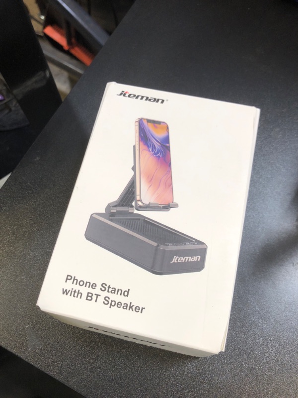 Photo 1 of Cell Phone Stand with Wireless Bluetooth Speaker and Anti-Slip Base HD Surround Sound Perfect for Home and Outdoors with Bluetooth Speaker for Desk Compatible with iPhone/ipad/Samsung Galaxy