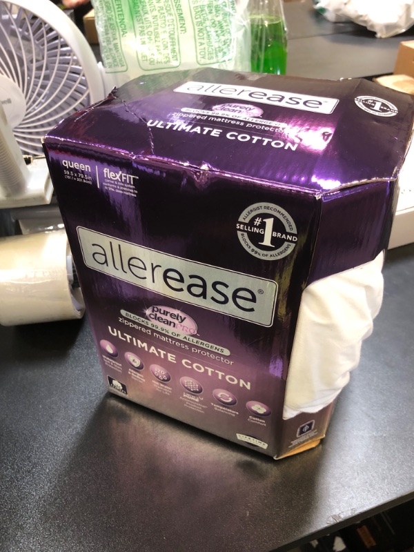 Photo 1 of AllerEase Ultimate Allergy Protection and Comfort Zippered Mattress Protector Queen, White