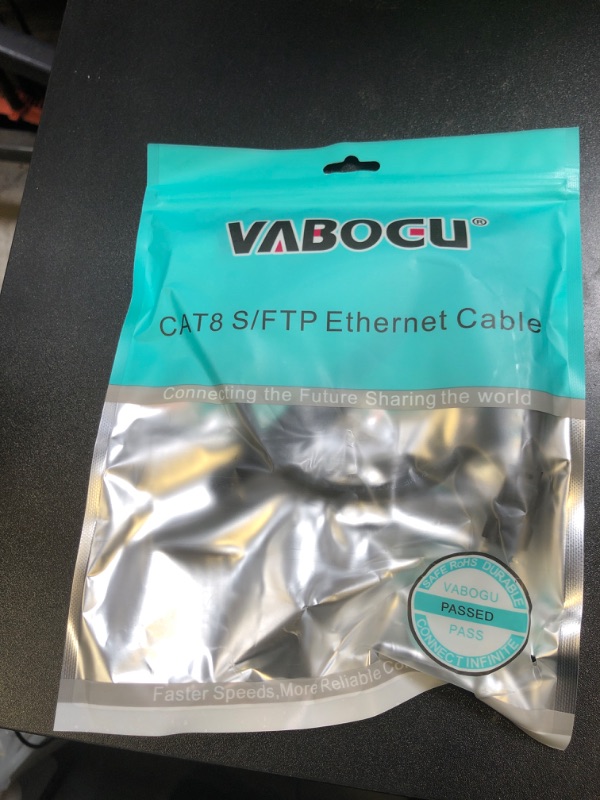 Photo 1 of Cat 8 Ethernet Cable, 1.5Ft 3Ft 6Ft 10Ft 15Ft 20Ft 30Ft 40Ft 50Ft 60Ft 100Ft Heavy Duty High Speed Internet Network Cable, Professional LAN Cable Shielded in Wall, Indoor&Outdoor