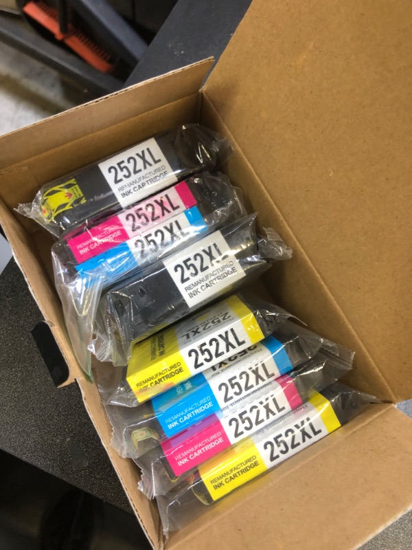 Photo 1 of LEMERO Remanufactured 252XL Ink Cartridges Replacement for Epson 252XL Ink Cartridges Combo Pack 252 XL for Epson Workforce WF-7110 WF-7710 WF-7720 WF-3640 WF-3620 WF-7610 WF-7620 Printer, 8-Pack