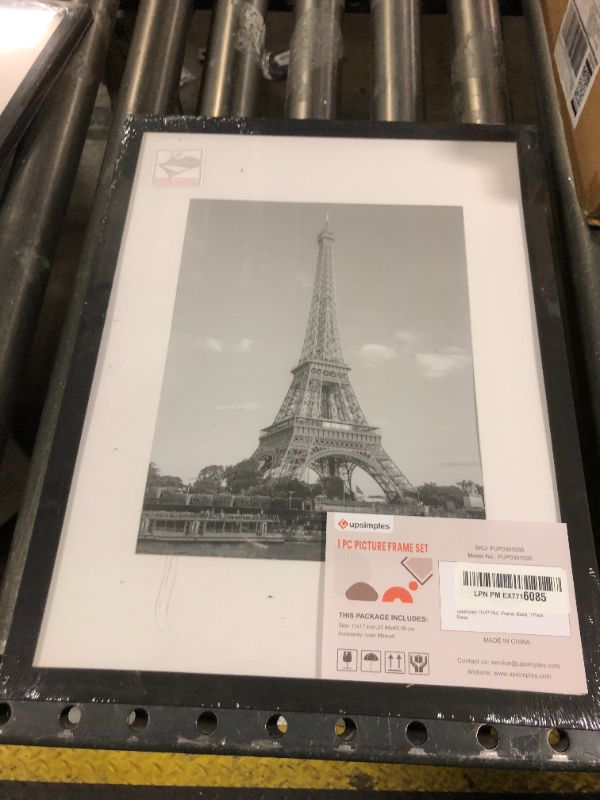 Photo 1 of upsimples 11x17 Picture Frame, Display Pictures 9x15 with Mat or 11 x 17 Without, Wall Hanging Poster Frames, Black, 1 Pack