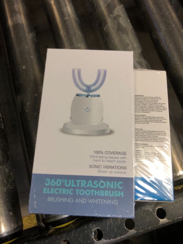 Photo 1 of RONGCHUANG Ultrasonic Toothbrush for Adults Automatic Electric Toothbrush Portable Washable Soft Bristles 30s Automatic Timer Wireless Charging Dual-Use for Travel & Home (White, Adult)