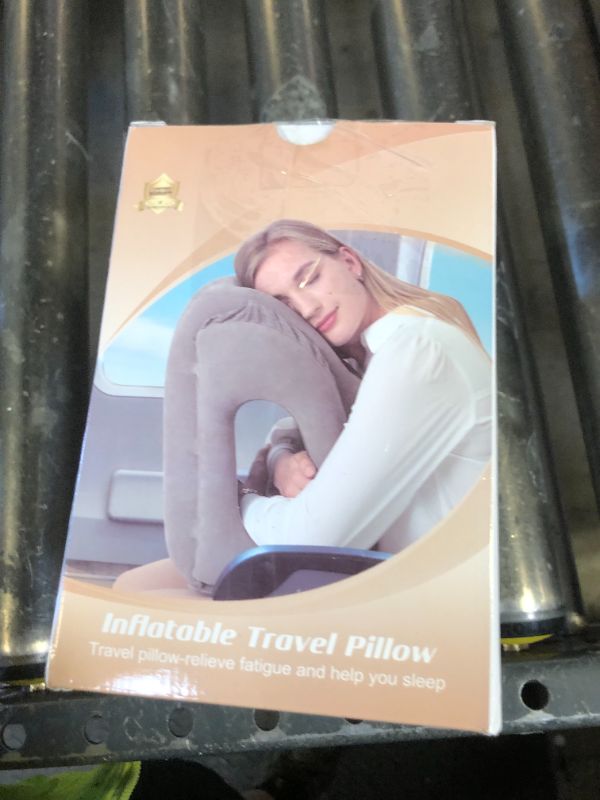 Photo 1 of Sunany Travel Pillow, Inflatable Neck Pillow Used for Airplanes/Cars/Buses/Trains/Office Napping with Eye Mask/Earplugs (Balck)