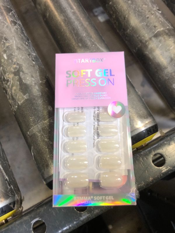 Photo 1 of BTArtbox Press On Nails Short - White Soft Gel Press On Nails, Square Chrome Nail Tips Glue On Nails, Reusable Stick On Nails in 15 Sizes - 30 Soft Gel Fake Nails Kit, Vanilla Glazed
