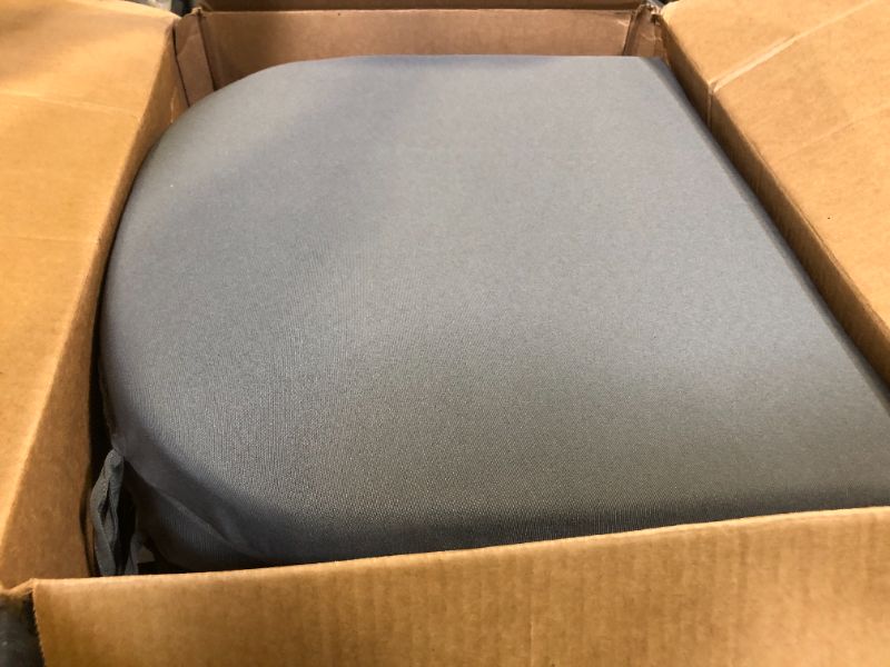 Photo 1 of cozyide Outdoor Chair Cushions, Waterproof Patio Seat Cushions with Adjustable Straps, Round Corner Patio Chair Cushions for Garden, Dark Grey, 17x16x2 Inch (Pack of 4)
