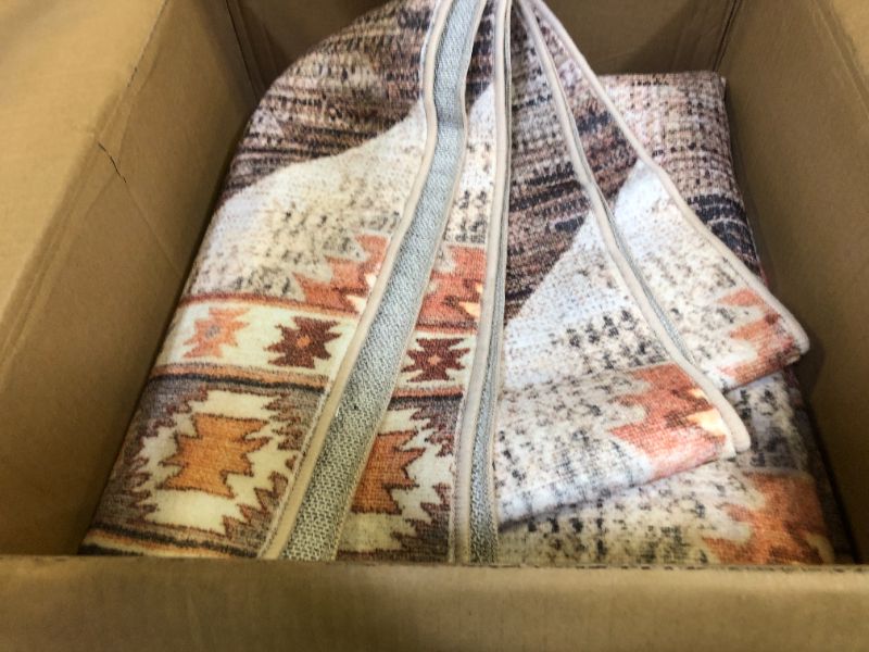 Photo 1 of Area Rug 9x12 Rug Machine Washable Non-Slip Low Pile Print Pattern Western Rug for Living Room Bedroom Entryway Tribal Series -Orange/Brown