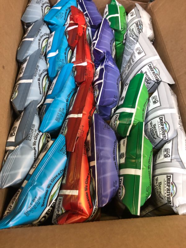 Photo 1 of Deep River Potato Chips Variety Pack 6 Flavors 2 oz (24 Pack) - Kosher & Gluten Free, Kettle Cooked Potato Chips, 6 Flavors Assortment, Premium Snack Selection, Ideal for Parties & Gatherings