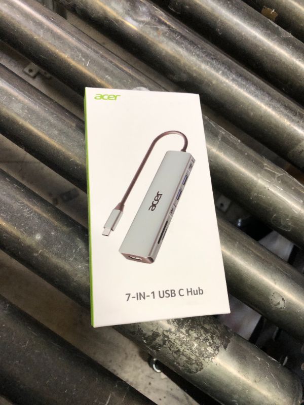 Photo 1 of Acer USB C Hub, 7 in 1 USB C to HDMI Splitter, 2 USBA 3.1 GEN1 and 5Gbps Type-C Data Port, Type C Adapter with 4K HDMI Port, PD 100W Charging, SD Card Reader, for Laptop, PC, Desktop and More