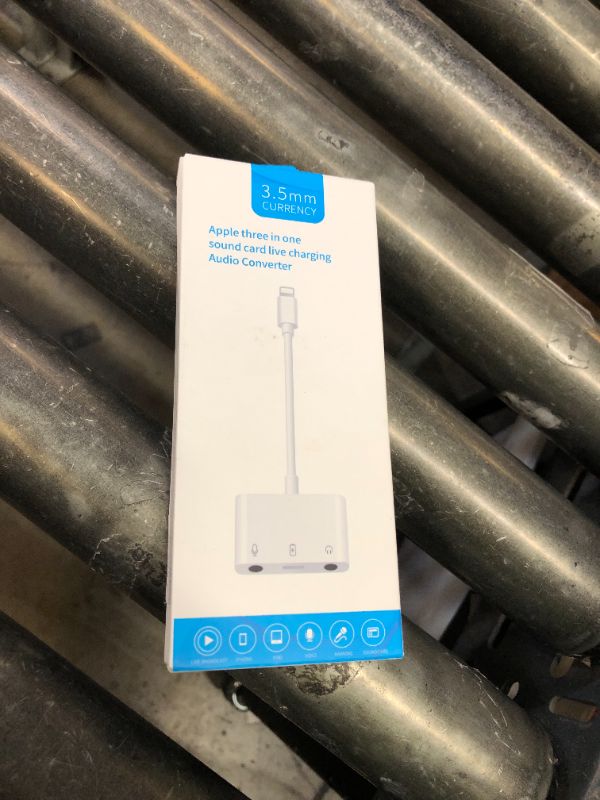 Photo 1 of Ceotsak iPhone Microphone Adapter for Live-Streaming Lightening to Microphone & 3.5mm Headphone Adapter with Charging Port iPhone Audio & MIC Splitter Compatible for iPhone 14 13 12 11 X