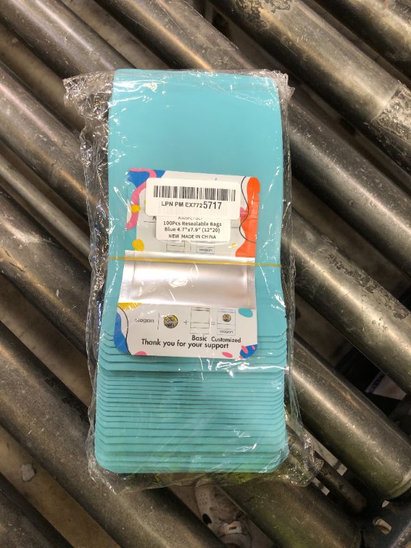 Photo 1 of 100 Pack Resealable Stand Up Bags,4.7" x 7.9" Smell Proof Pouch Sealable Foil Pouch Bags for Packaging (Blue)