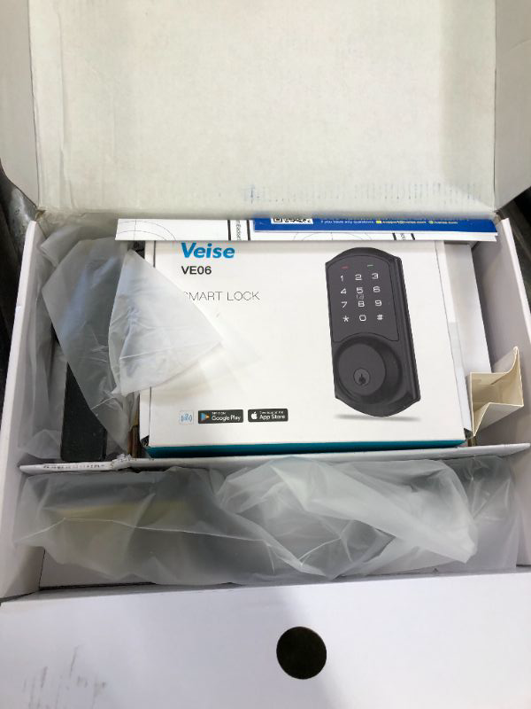 Photo 1 of Veise VE06-H Smart Front Door Lock Set, App Control, Keyless Entry Deadbolt with Lever Handle, Electronic Digital Touchscreen Keypad, Auto Lock, Easy Install, Matte Black