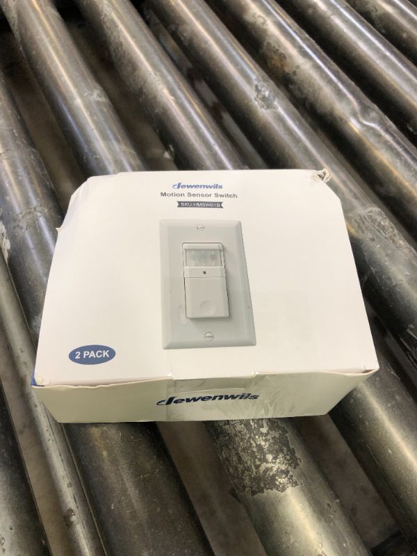Photo 1 of DEWENWILS Motion Sensor Light Switch, Single Pole, Motion Activated Wall Switch, Needs Neutral Wire, 5A for Hallway, Bathroom, Storage Room, 2 Pack, UL Listed, White