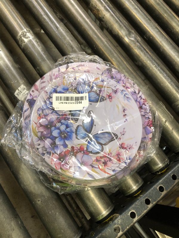 Photo 1 of Blue Butterfly Electric Stove Burner Covers, Round Metal Stove Burner Covers, Set of 4,Beautiful Burner Covers,Purple Flowers Stove Top Covers for Electric Stove Cooktop Decorative Kitchen Decor