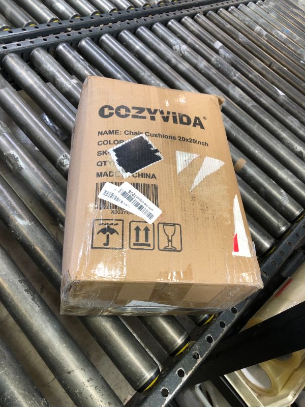 Photo 1 of COZYVIDA 20x20 inch Patio Chair Cushion 2/Pack Outdoor Chair Pads Resilient Foam Filling Water Repellent Stain-Resistant UV Resistant Weather Resistant with Velcro for Patio Furniture Grey