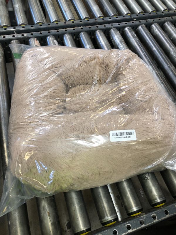 Photo 1 of Bedsure Calming Cat Beds for Indoor Cats - Small Cat Bed Washable 20 inches, Anti-Slip Round Fluffy Plush Faux Fur Pet Bed, Fits up to 15 lbs Pets, Camel